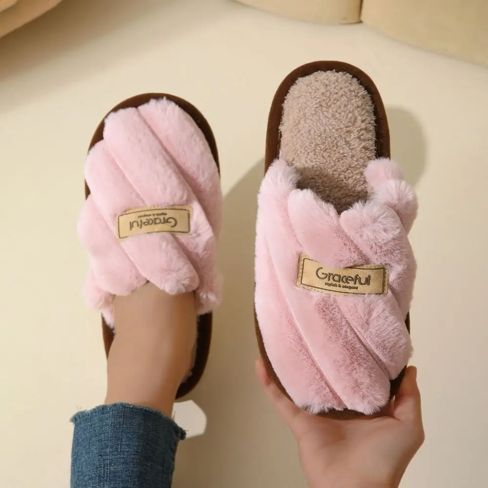 دائم شريط نعال قماش رقيق رشاقته الدافئة لينة النعال المنزل عدم الانزلاق الشتاء عادية شبشب منزل غرفة نوم