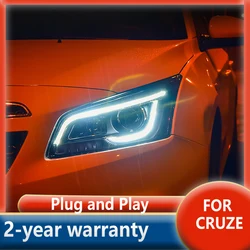 For Chevrolet Cruze Headlights 2015 LED Headlight DRL Lens Double Beam H7 HID Xenon bi xenon lens Head lamp