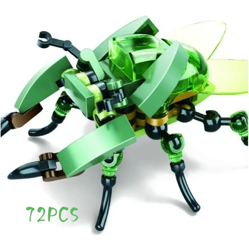 Insect World City Creativity Animal Butterfly Mantis Dragonfly Beetle Building Blocks Toys Desktop ornaments Bricks Kids Gift