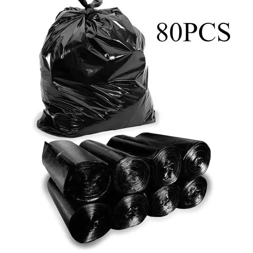 

35-40 Gallon Heavy Duty Trash Bags - 80 Pack (1.6 MIL) - Large Black Plastic Can Liners for lawn , Leaf, Yard & Contractor