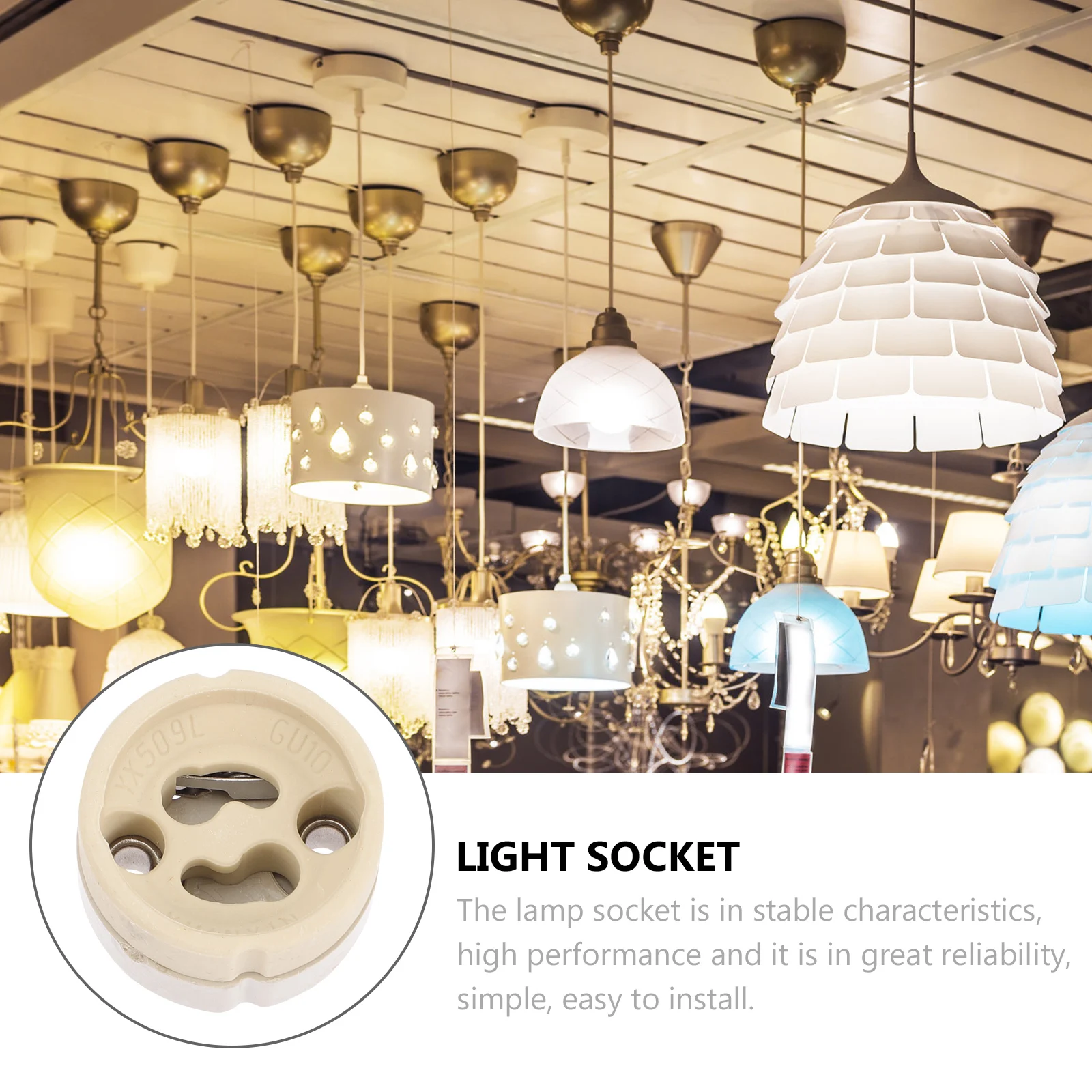 

GU10 with Bracket Porcelain Ceramic Base Universal Fit for Chandelier Wall Lamp DIY Lighting Projects Easy Install Organized