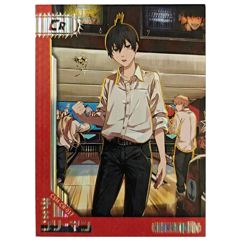 Anime Chainsaw Man Rare CR Collectible Card Power Denji Makima Reze Nayuta Sawatari Akane Yoru Toys for boys Birthday Present