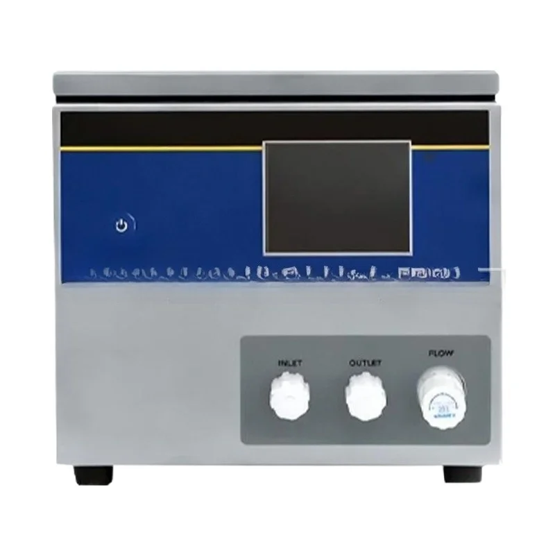 

Desktop particle counter with four channels simultaneously displaying 316 stainless steel construction