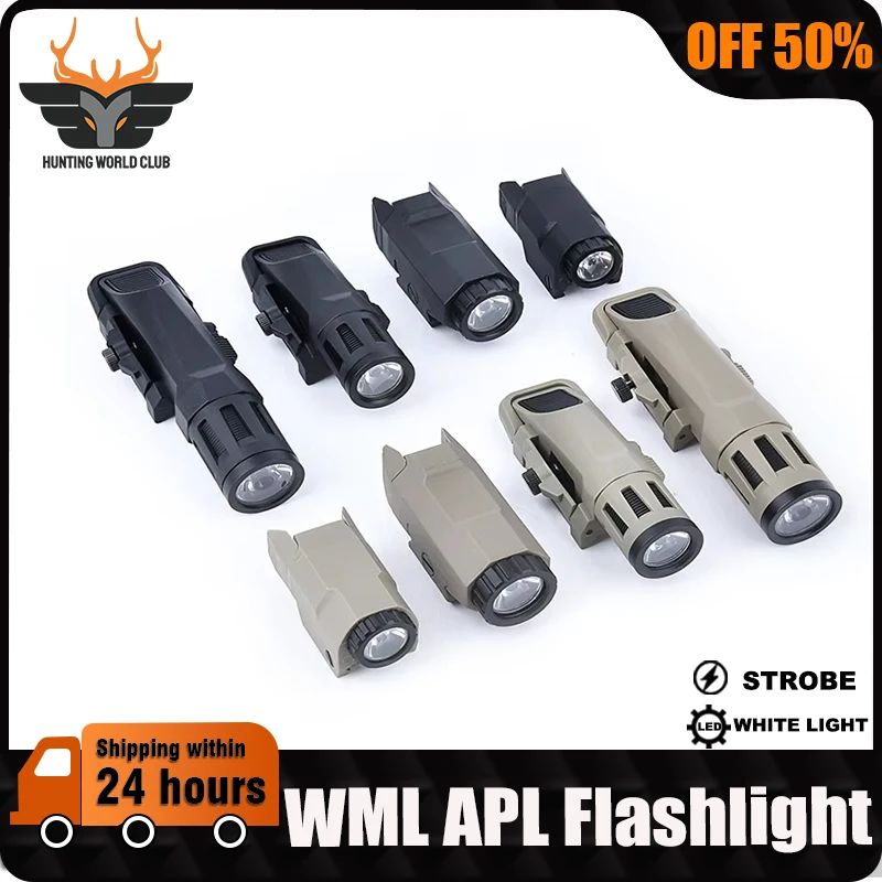 Tactics WML-X GEN2 APL-C WADSN Flashlight 3 Modes LEDWhite Strobe Light Fit 20mm Picatinny Rail Hunting Weapon Helmet Scout Lamp