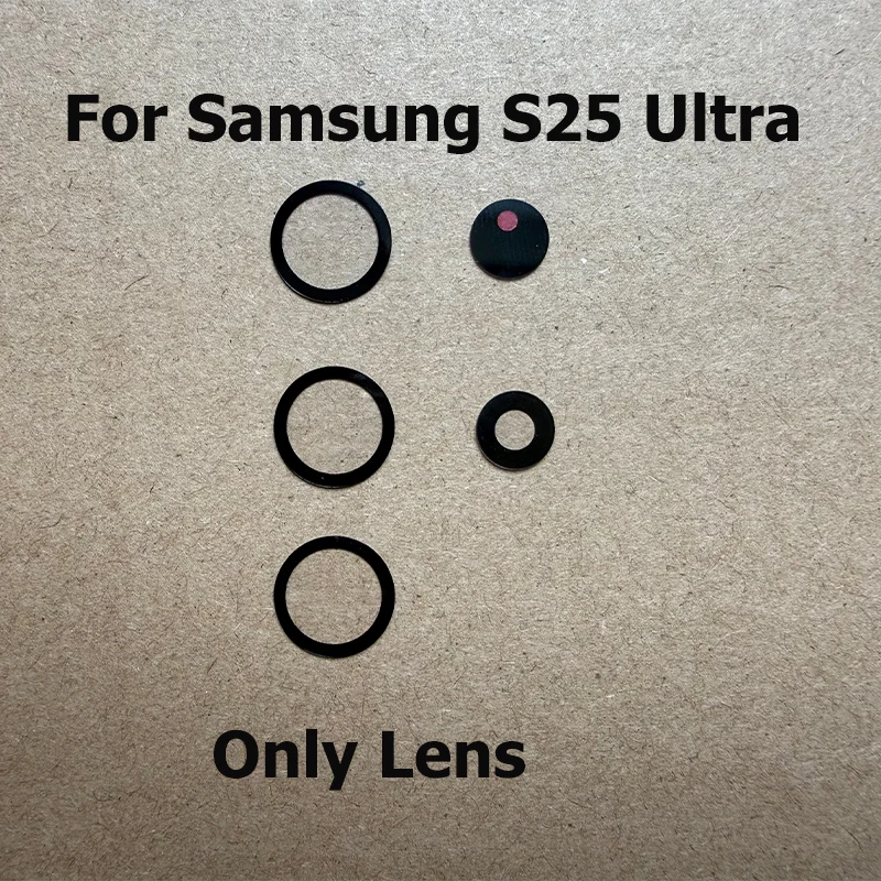 For Samsung Galaxy S25 Ultra Back Camera Glass Lens With Glue Sticker Replacement Repair Parts Frame Holder