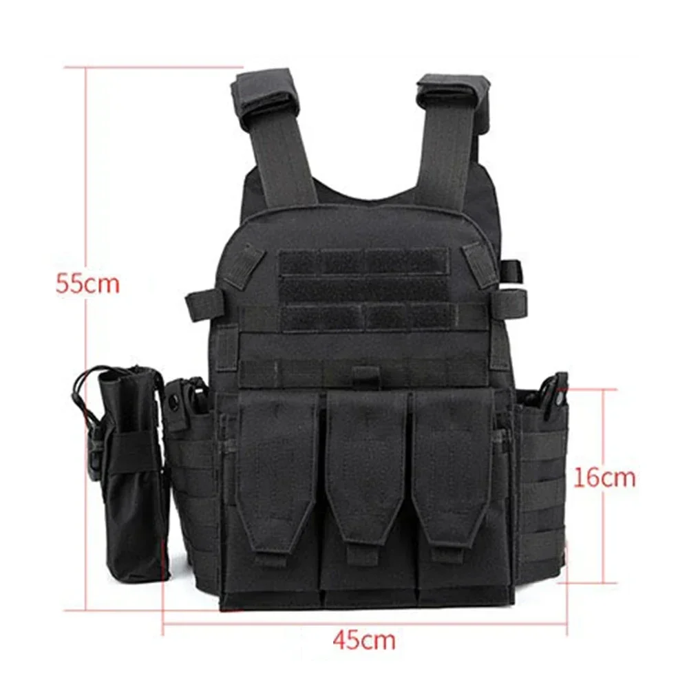 15 Military Tactical Vest Body Armor Combat Army CS Gear Hunting Plate Carrier Airsoft Accessories Wargame Pouch Molle Vest