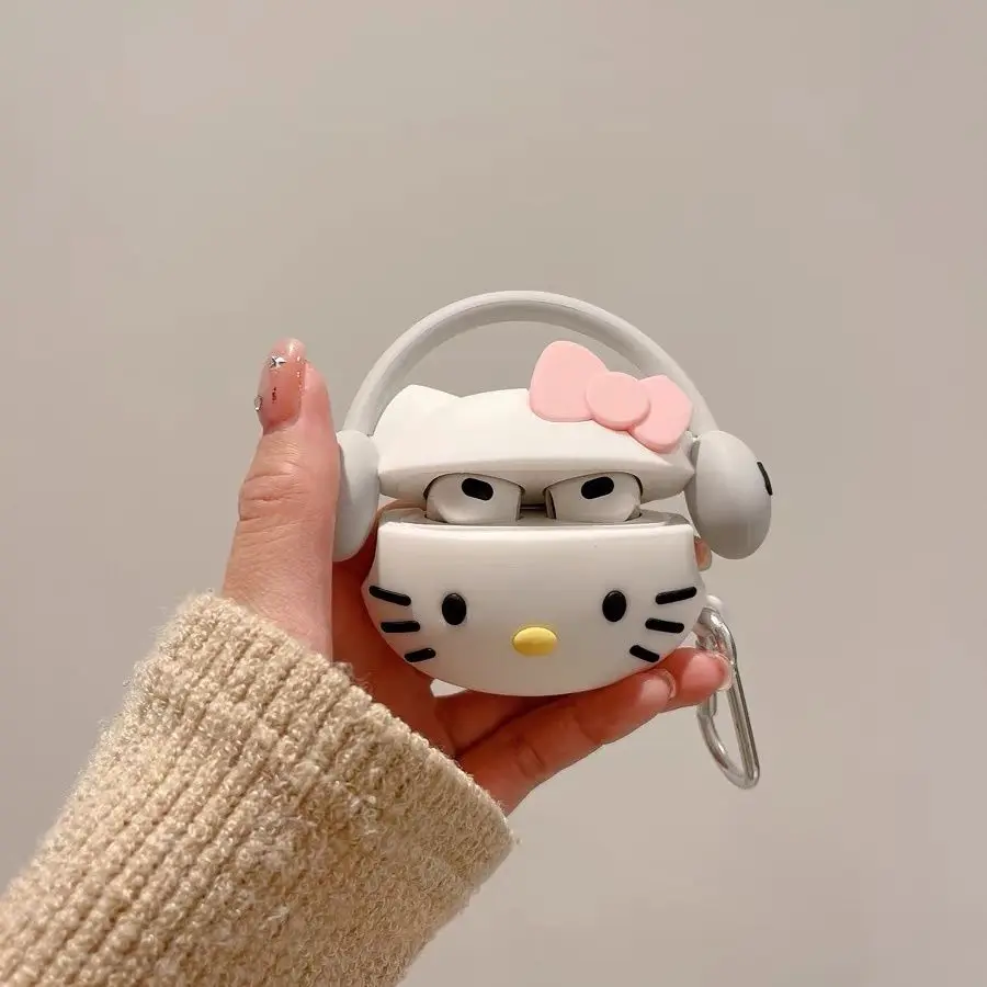 Hello Kitty Sanrio Airpods Protective Shell Kawaii Cute Apple Wireless Bluetooth Earphone1 2 3 Pro Case Toys For Girls Gifts