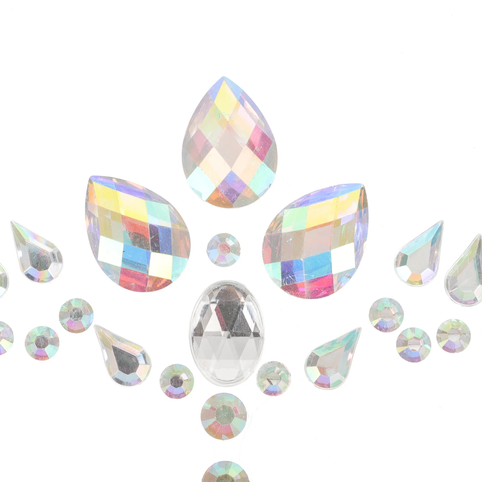 ملصق مزخرف على شكل جوهرة الصدر، أحجار كريمة متألقة للجسم لمهرجانات المكياج، ملصقات صدر للنساء من الأكريليك المبهر #6