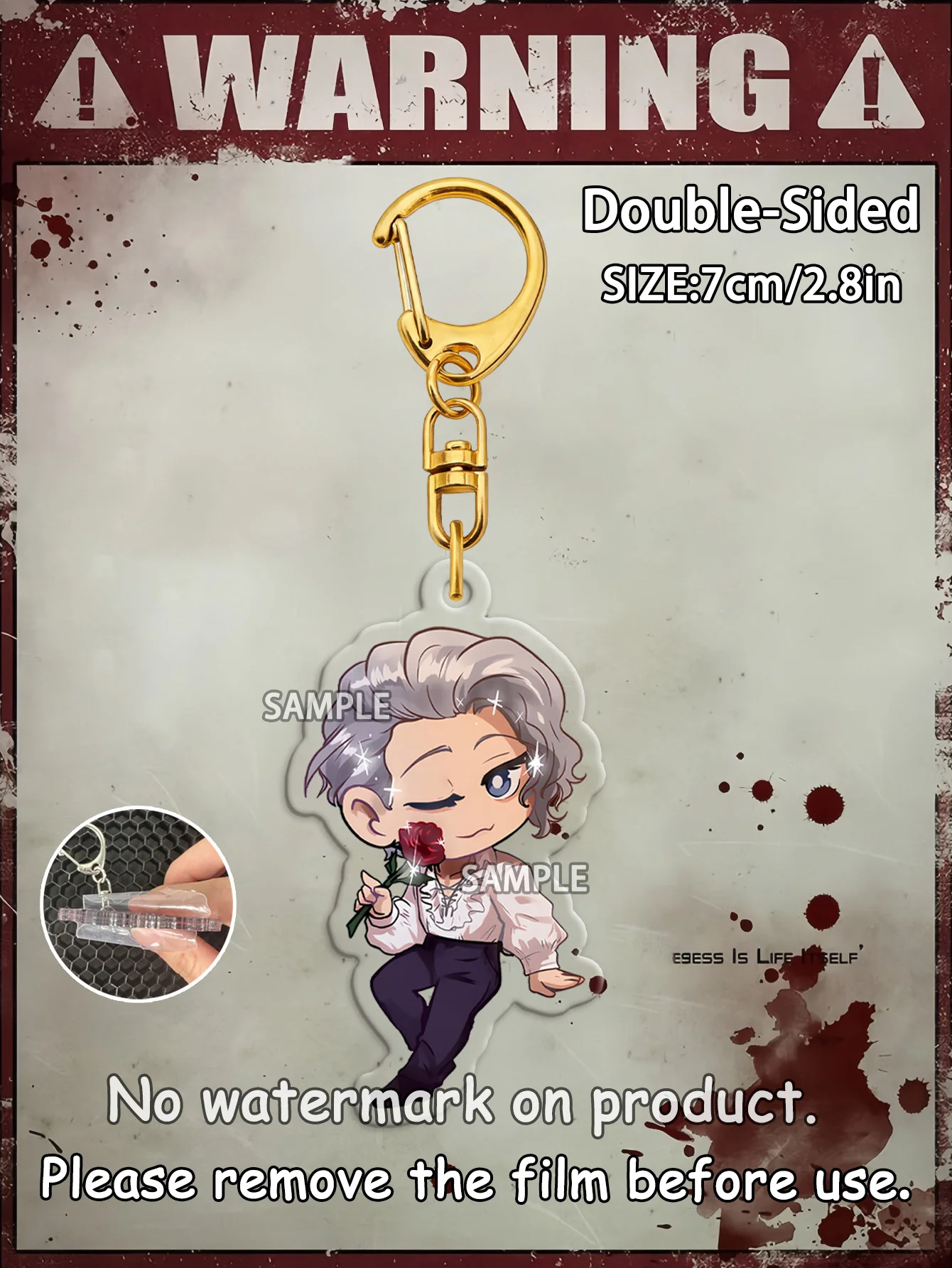 Chaveiro Leon, Chaveiro Biohazard 4, Chaveiros Resident Evil, Chaveiro Anime, Chaveiro Leon S. Kennedy, Pingente para Bolsa, Pingente para Carro, Deco