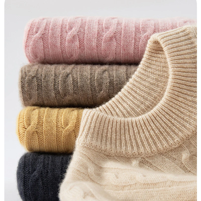 

Boys Wool Sweater Winter Thickening Teenager Childrens Pure Wool Sweater Girls Long Sleeves Sweater Kids O-neck Wool Boy Sweater