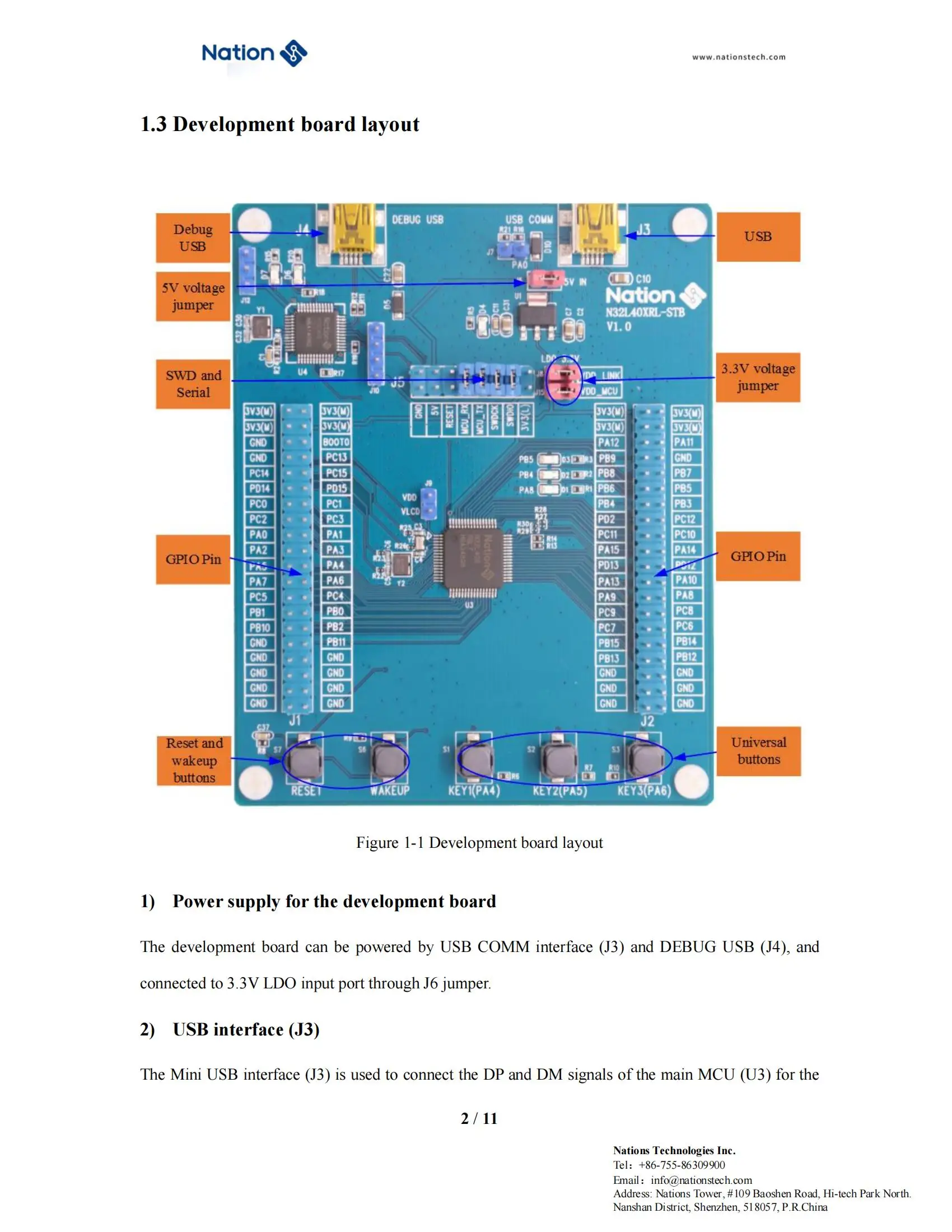 N32L40XRL-STB Entwicklungs platine n32l406rbl7 mcu on-board ns-link In-Circuit-Debugger – Detail 4