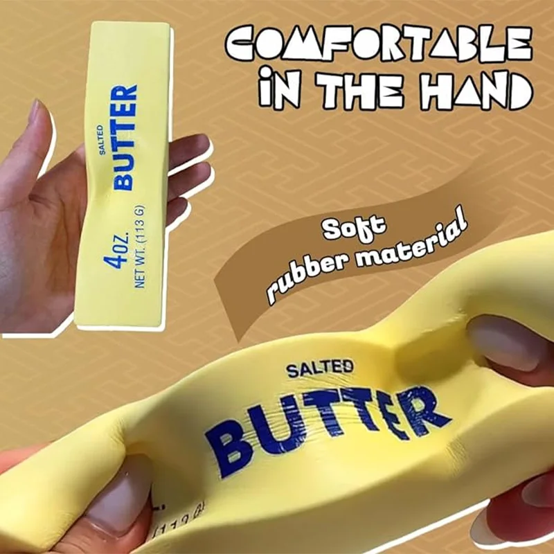 Slow Rebound Cute Butter Squeeze Stress Ball 2026new Squeeze Ball Realistic Butter Stick Soft Squeeze Tool Upgrade Stress Relief