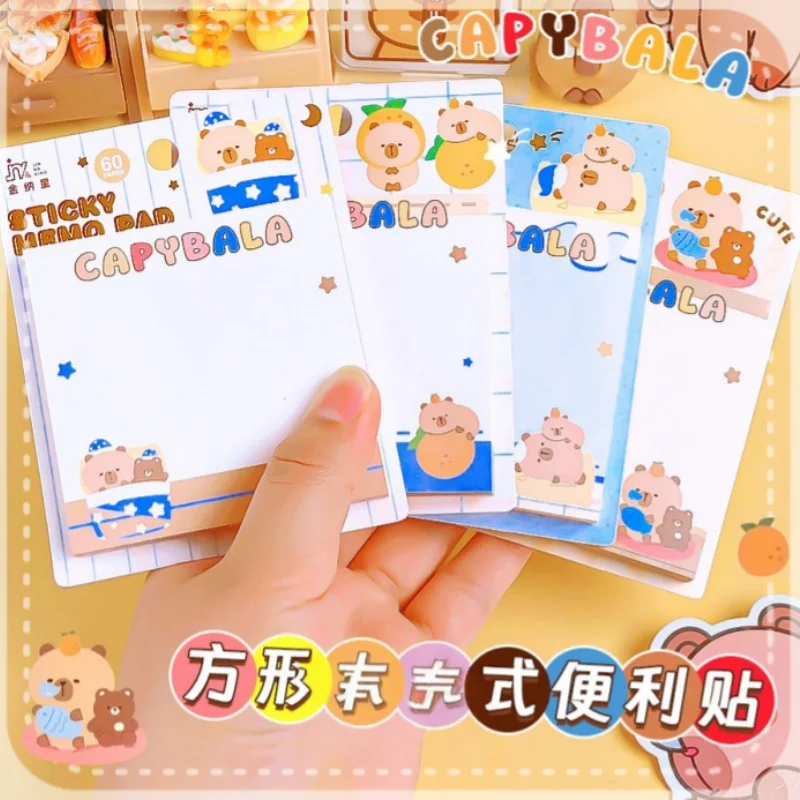 24pcs/lot Kawaii Capybara Memo Pad Cute N Times Stationery Label Notepad Bookmark Post School Supplies