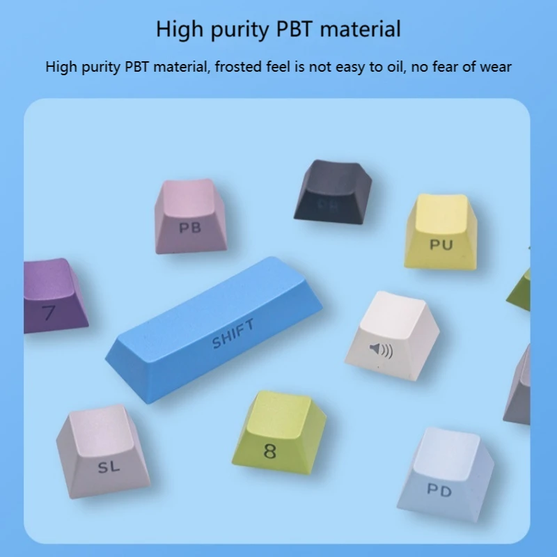 Gradient Mechanical Keyboard Keycaps Side Engraved Side Translucent Heat Sublimated Pbt Material Original Height 61-136 Keys