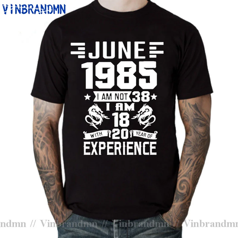 I'm 18 with 20 Year of Experience Born in 1985 Nov September Oct Dec Jan Feb March April May June July August 38TH Birth T Shirt