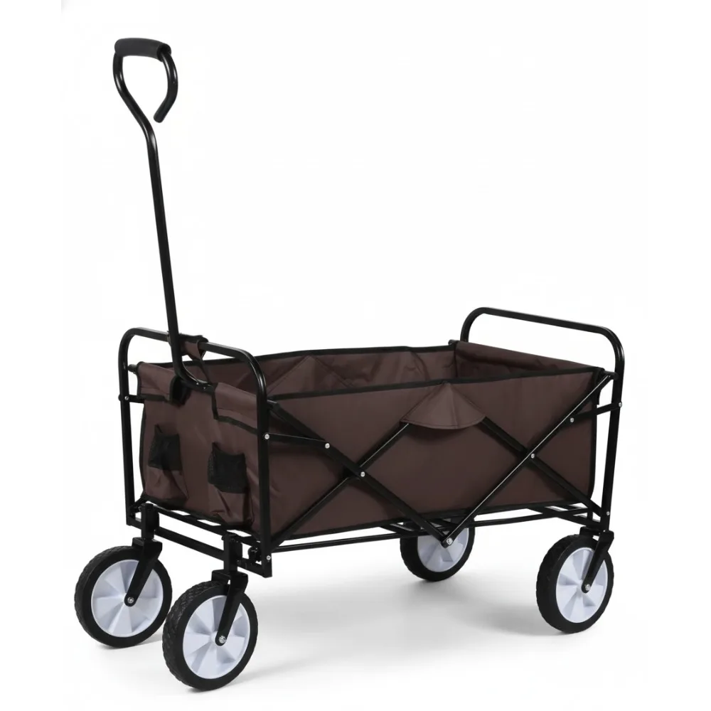

Collapsible Garden Cart with 360° Wheels & Adjustable Handle, 220lbs Capacity for Outdoor Camping Beach