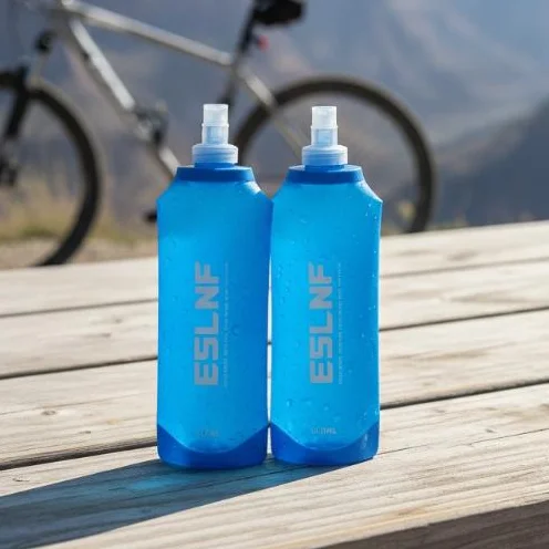 1L Reusable Soft Water Bag Foldable BPA Free Leakproof Collapsible Water Bladder for Outdoor Camping Cycling