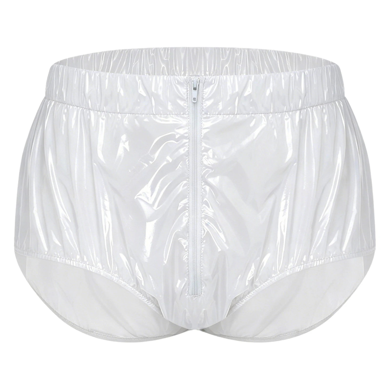 

Mens Waterproof Diaper Cover Underwear Front Zipper Elastic Waistband Leakproof Briefs for Home Health Care Daily Living Assist