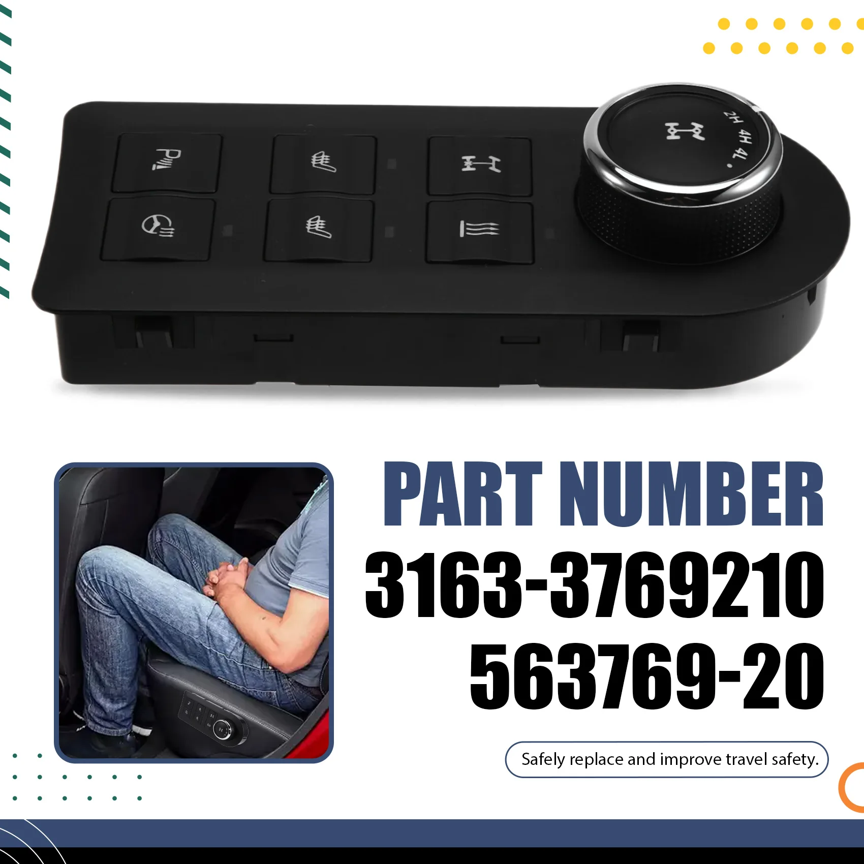 

Блок управления КПП для УАЗ Патриот, кнопка переключения режимов раздаточной коробки водителя, 3163-3769210 56.3769-20