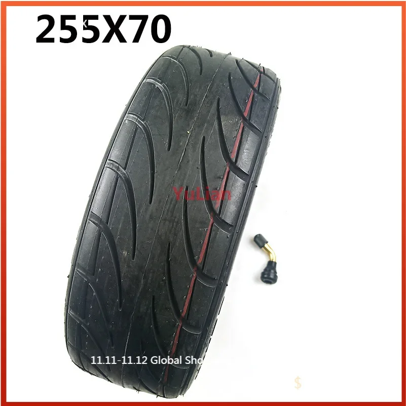 Newset-neumático para patinete eléctrico de 10 pulgadas, neumático sin cámara grueso de 255x70, inflado de 255x70, neumático de vacío a prueba de explosiones