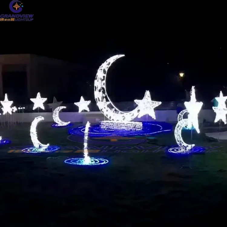 La decorazione del Ramadan islamico Eid all'aperto della Grandview illumina l'illuminazione natalizia a LED con motivo luna e stella