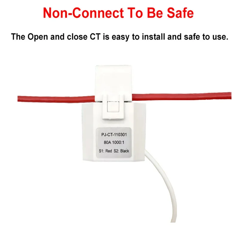 AS95-Zigbee Wifi Energy Meter Bidirectional With Clamp Current Sensor Tuya Smart App Monitor Power 80A 240V, 2 Channels 2CT Dura