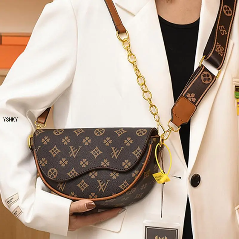 Bolso de hombro con cadena para mujer, bandolera Coreana de diseñador de lujo, 2024