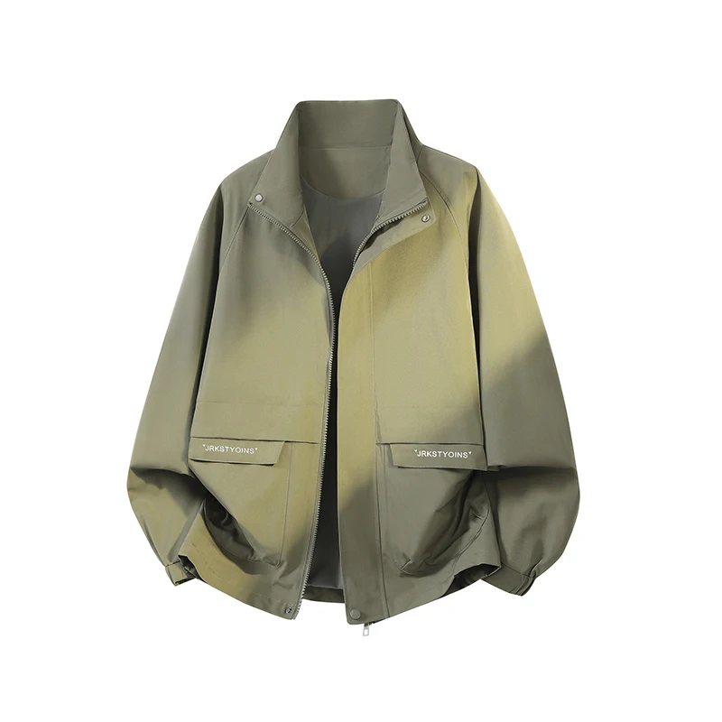 New Solid Color Men's Casual Jacket for Spring and Autumn Outdoor Sports Leisure Durable Breathable Fashionable Trendy Jacket