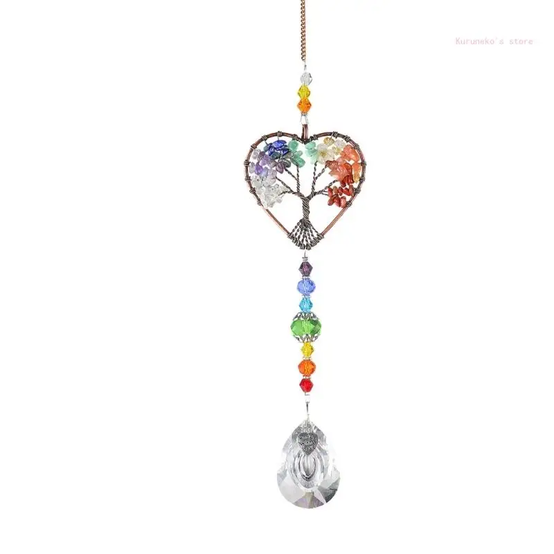 คริสตัลต้นไม้ชีวิต Suncatchers หน้าต่างรถแขวนผนังเครื่องประดับสำหรับ Home Garden