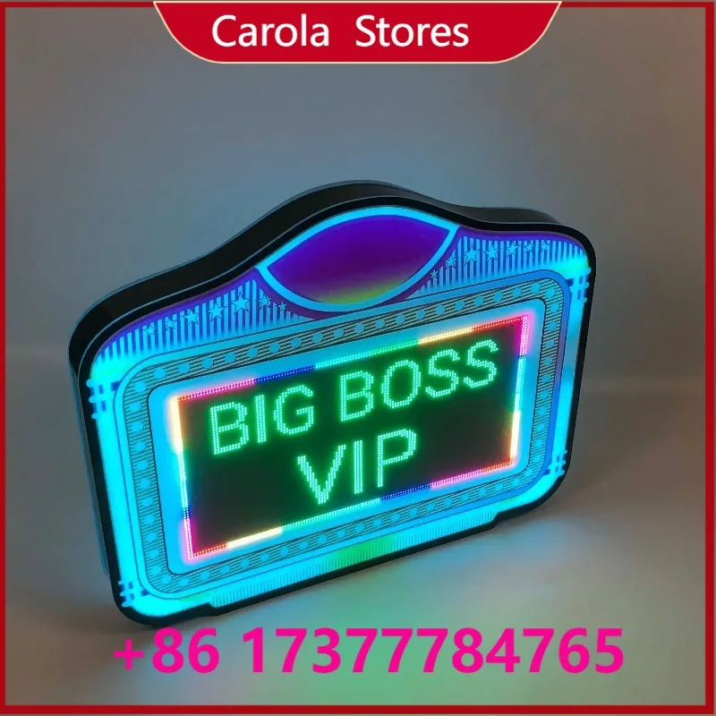 High Quality ized Logo LED Letter Board Marquee Night Club Bottle Presenter with Metal Frame Digital Message n