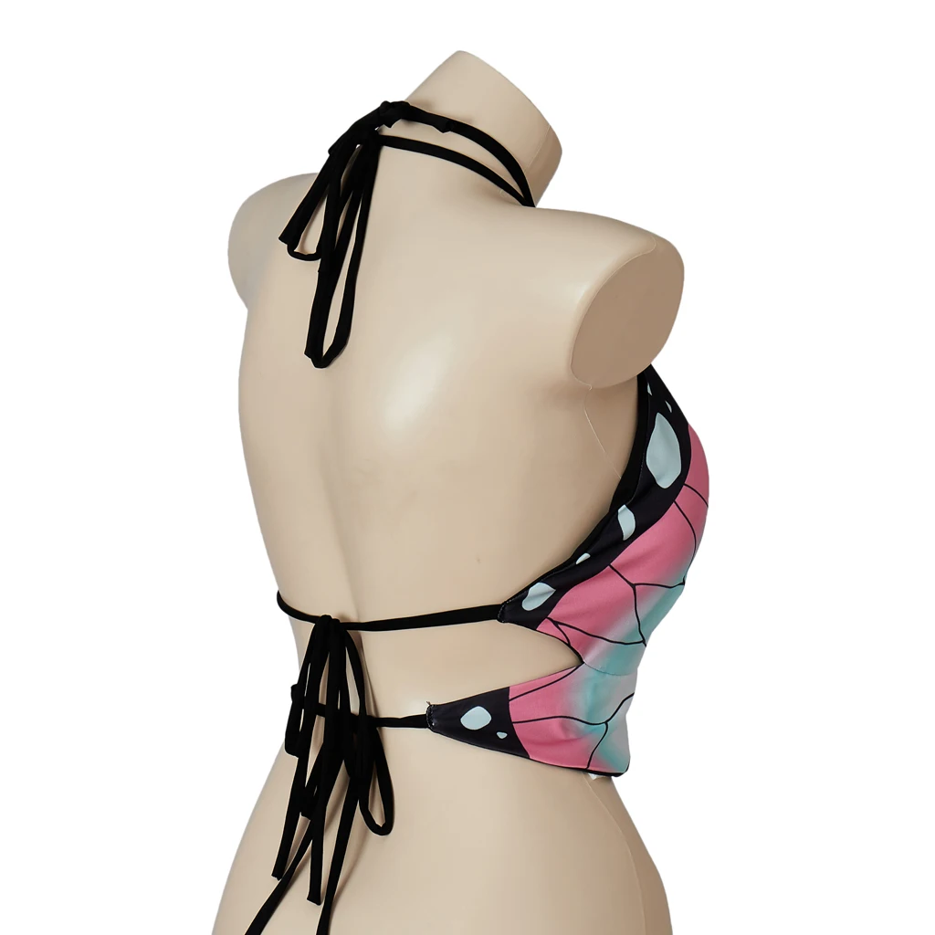 Kochou Shinobu تأثيري حلي بوستير الأعلى مثير الرسن الرقبة ملابس داخلية بيكيني المايوه ملابس السباحة هالوين ملابس الشاطئ