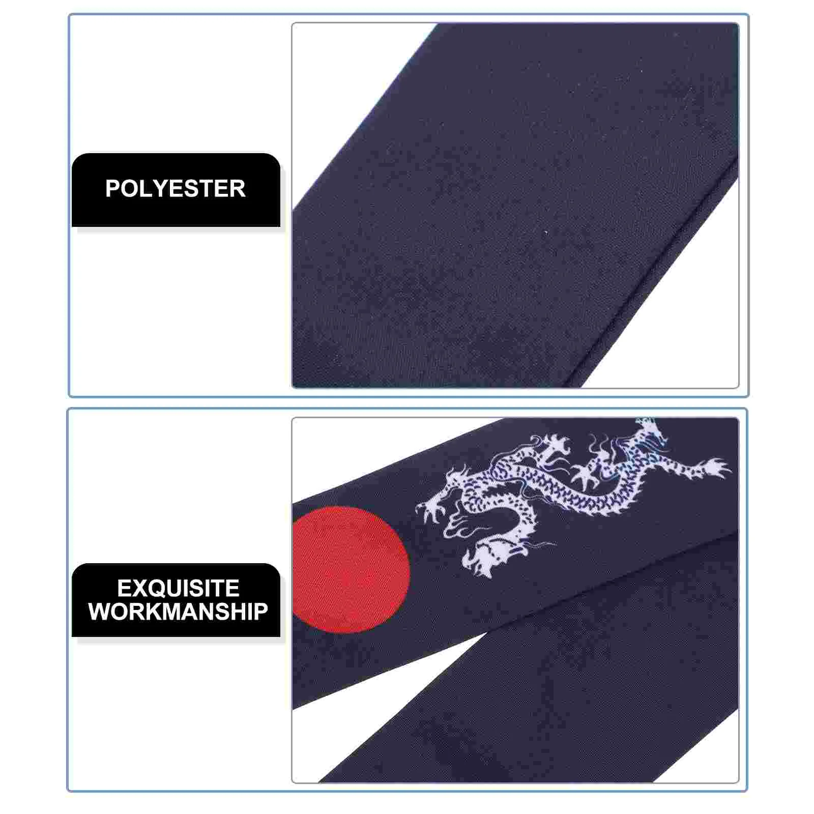 2 Pcs Japanese Hair Band Accessories Headband Bands Japanese-style Costume Polyester Sushi Chef Bushido Tie on Man