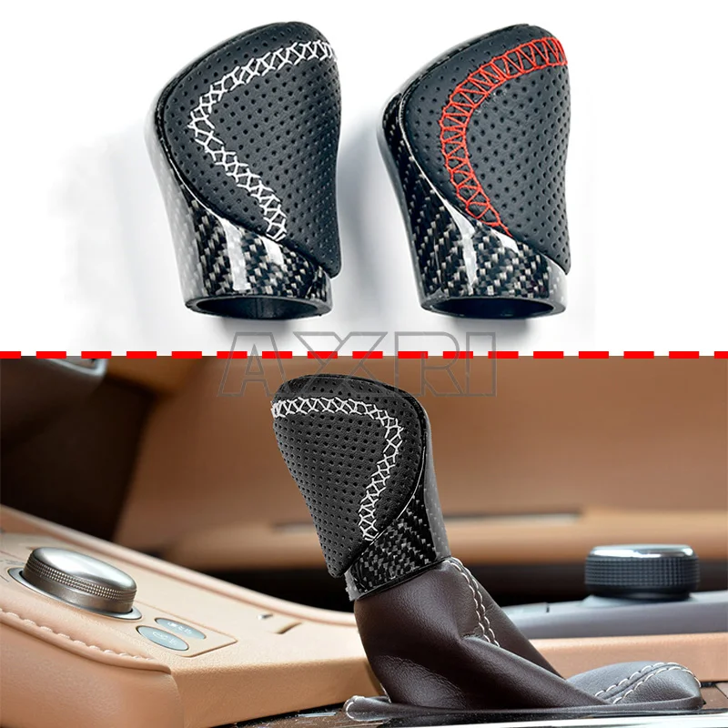 Real Carbon Fiber Leather Gear Shift Knob For Toyota Lexus ES GS-450H GX IS-300 NX-300H RC-300 RX-350 2015-2021