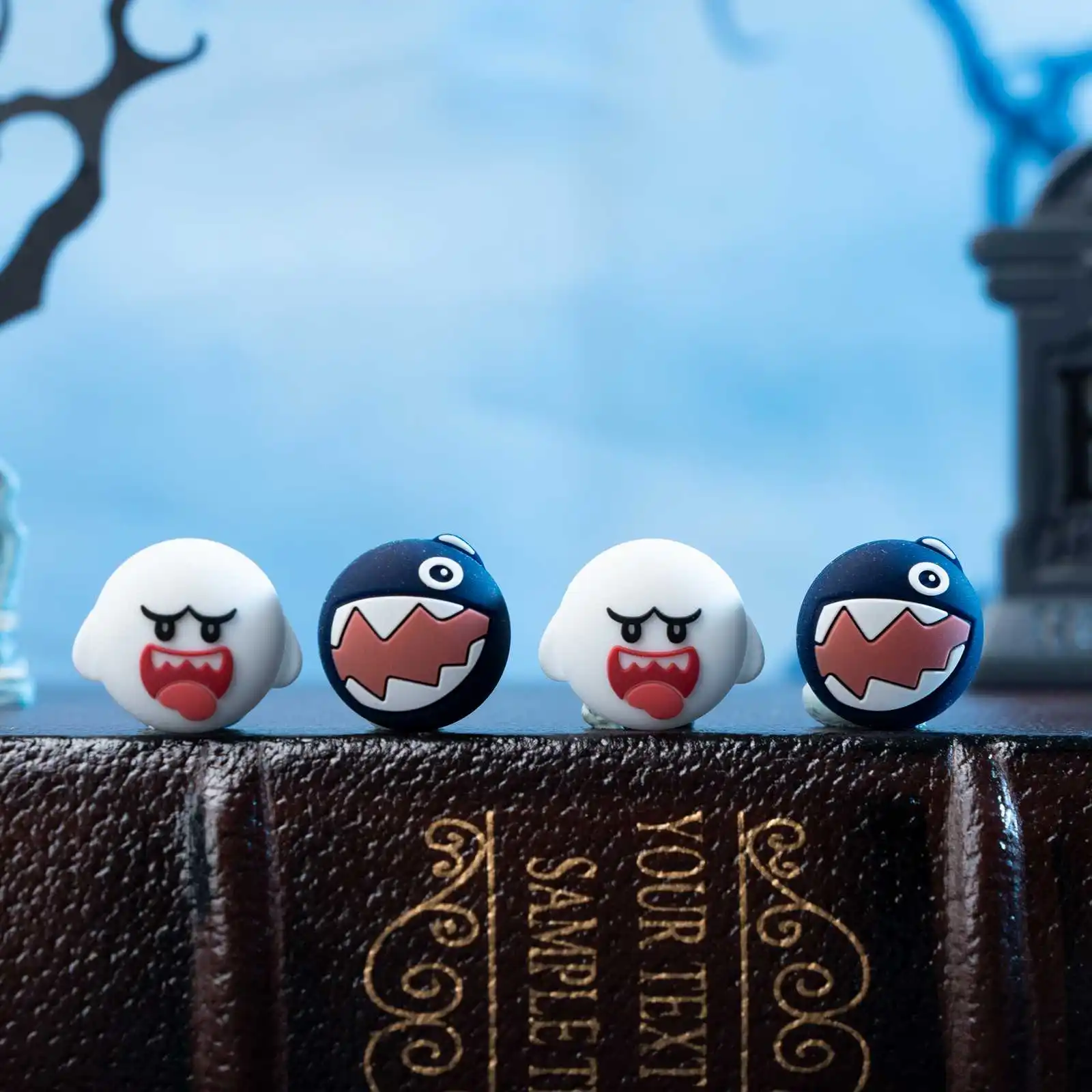 قبضات إبهام شبح الذئب قبعات عصا التحكم ، متوافقة مع مفتاح نيتندوا ، لايت ، OLED ، 4 *