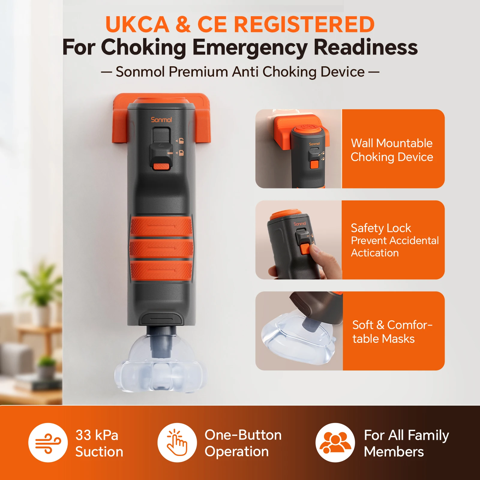 Sonmol Premium Anti Choking Device Heimlich Manuever Device Choking Rescue Device First Aid Emergency Kit