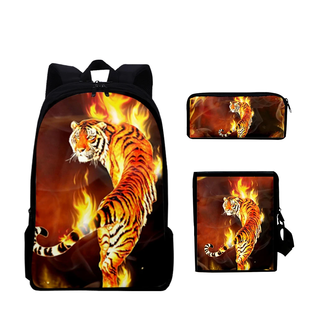 

Hip Hop Youthful Wolf Animal 3D Print 3pcs/Set Student Travel bags Laptop Daypack Backpack Shoulder Bag Pencil Case