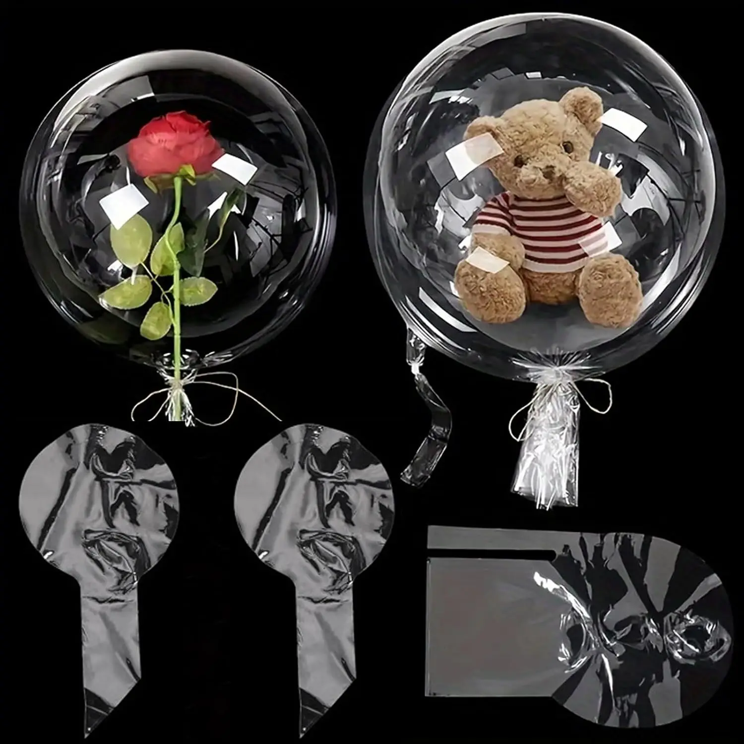 3/5 Stück vorgedehnte 22" 30" klare Luftballons Riesenverpackungsgeschenke Transparente große BoBo-Blasenballons für Kindergeburtstagsparty-Dekoration