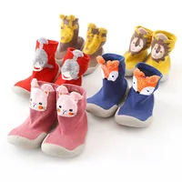 Baby Shoes Toddler First Walkers Infant Boys Girls Kids Rubber Soft Non-Slip Sole Floor Barefoot Casual Shoes Knit Booties 3