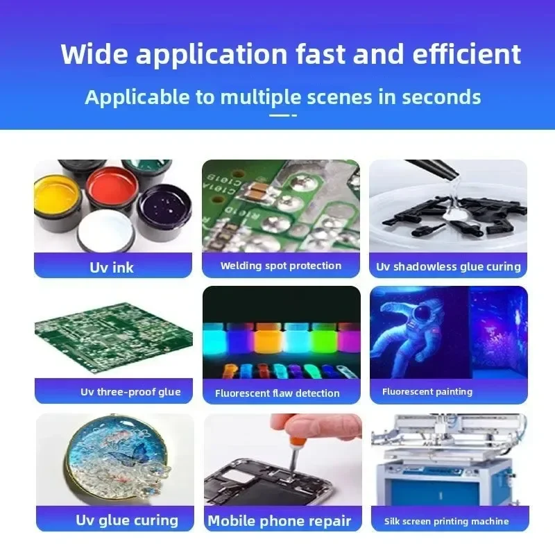 High-power portable LED shadowless glue UV curing green oil UV green oil exposure special air cooling