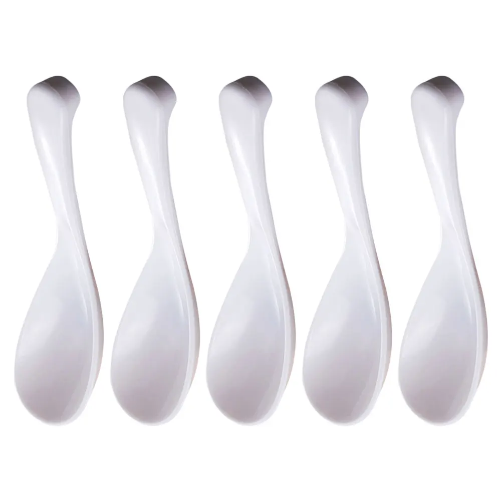 

5Pcs PP Spoons Smooth Surface Dishwasher Plastic Spoon Safe Soup Spoon Plastic Baby Restaurant Kitchen Use Dining