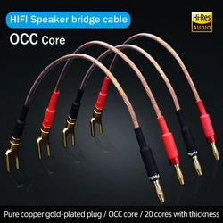 4 SZTUK 7N OCC Bridge Jumper Kabel audio Y do Y i banan do bananów OCC Kabel mostkowy audiofilski przewód głośnikowy 4 kwadraty