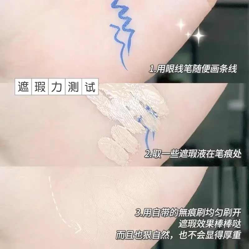 NOVO ดับเบิ้ลเฮดคอนซีลเลอร์ปากกาคอนซีลเลอร์ถาดปากกาฝาครอบความหมองคล้ำจุดสิวคอนซีลเลอร์สำหรับผู้หญิงแท้ความชื้น