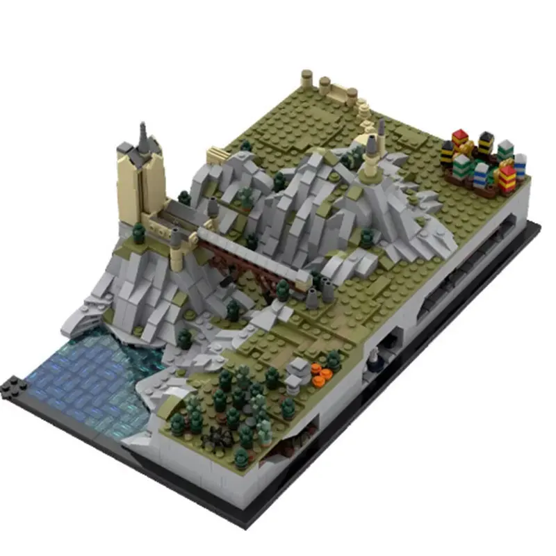 Spot MOC Architecture Castle Ground Expansion DIY Assembly Puzzle Toy Model Ornament