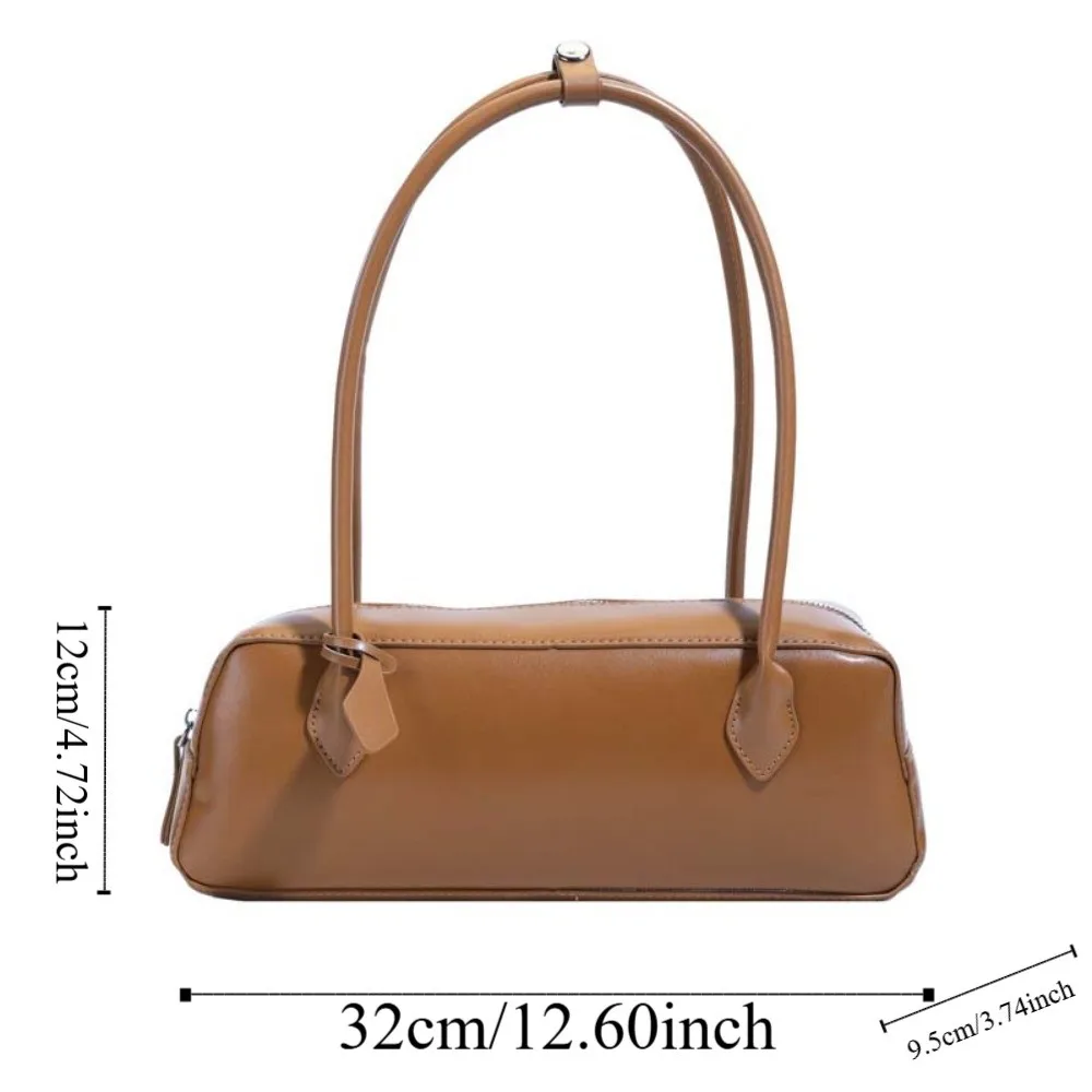 Elegant French Stick Handbag Large Capacity Korean Style PU Shoulder Bag Waterproof Solid Color Texture Underarm Bags Daily