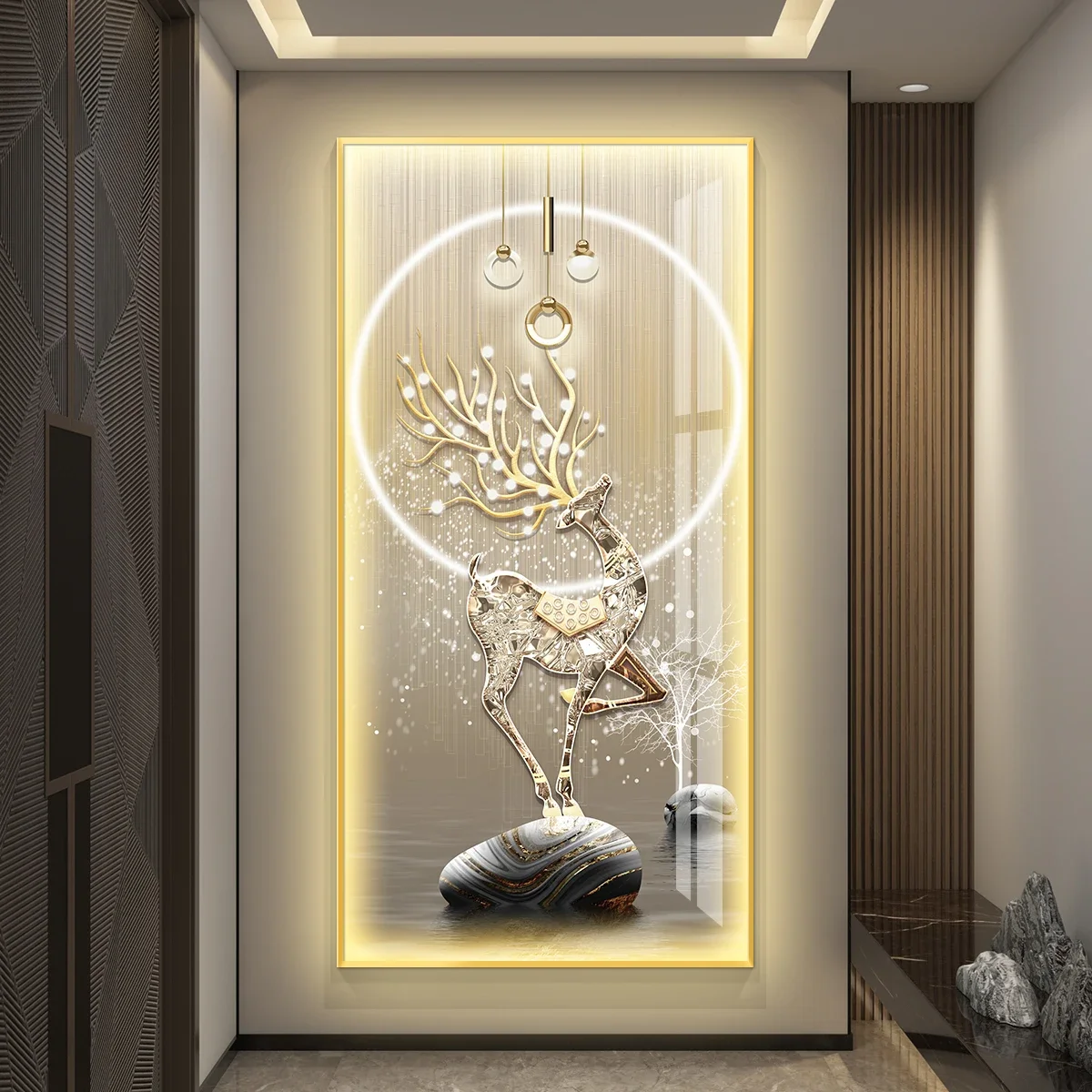 Led wall light painting for entrance hall 2025 new model corridor passage wall light painting modern luxury wall light