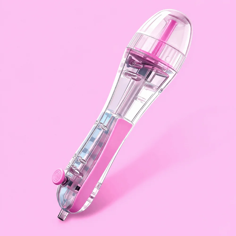 Press Type Perler Bead Shaking Pen Ergonomic with 5 Replaceable Bead Storage Pods Fuse Bead Placement Tool