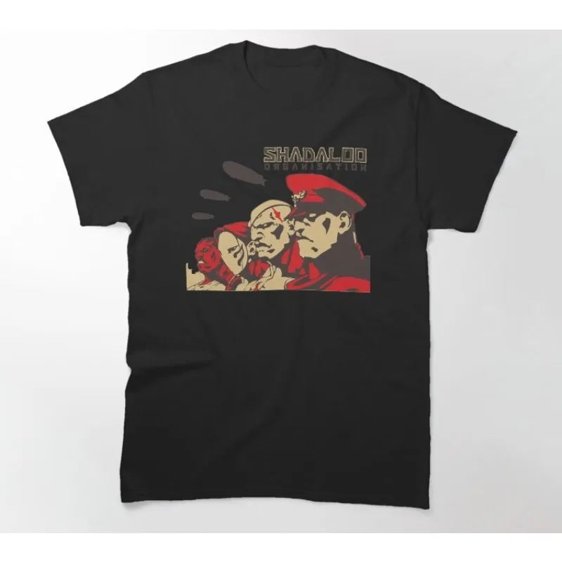Street Fighter Villain Group Print T-shirt Men Retro Game Short Sleeve Trendy Cotton Loose Casual Streetwear Top
