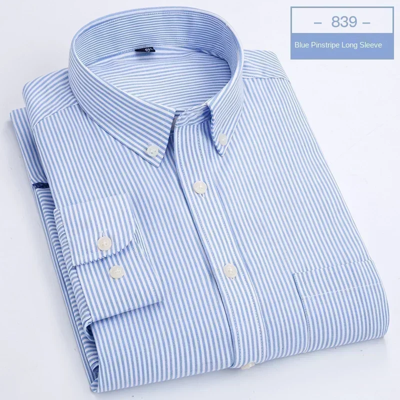 Camisa Oxford casual monocromática masculina, camisa de negócios fina, camisa de manga comprida, roupa de rua, moda, quente, por atacado