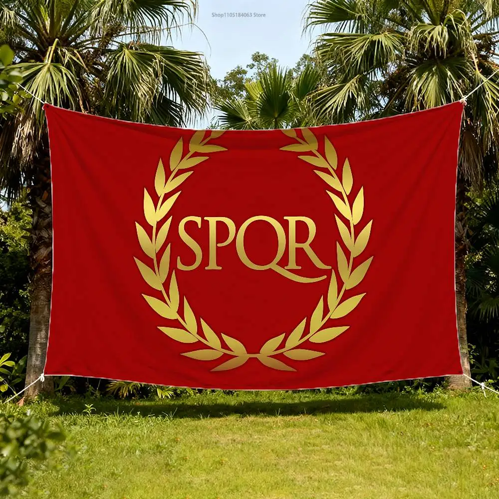 S-SPQR الإمبراطورية الرومانية العلم نسيج راية لغرفة النوم في الهواء الطلق غرفة المعيشة مطعم بار جدار ديكور الطرف #4