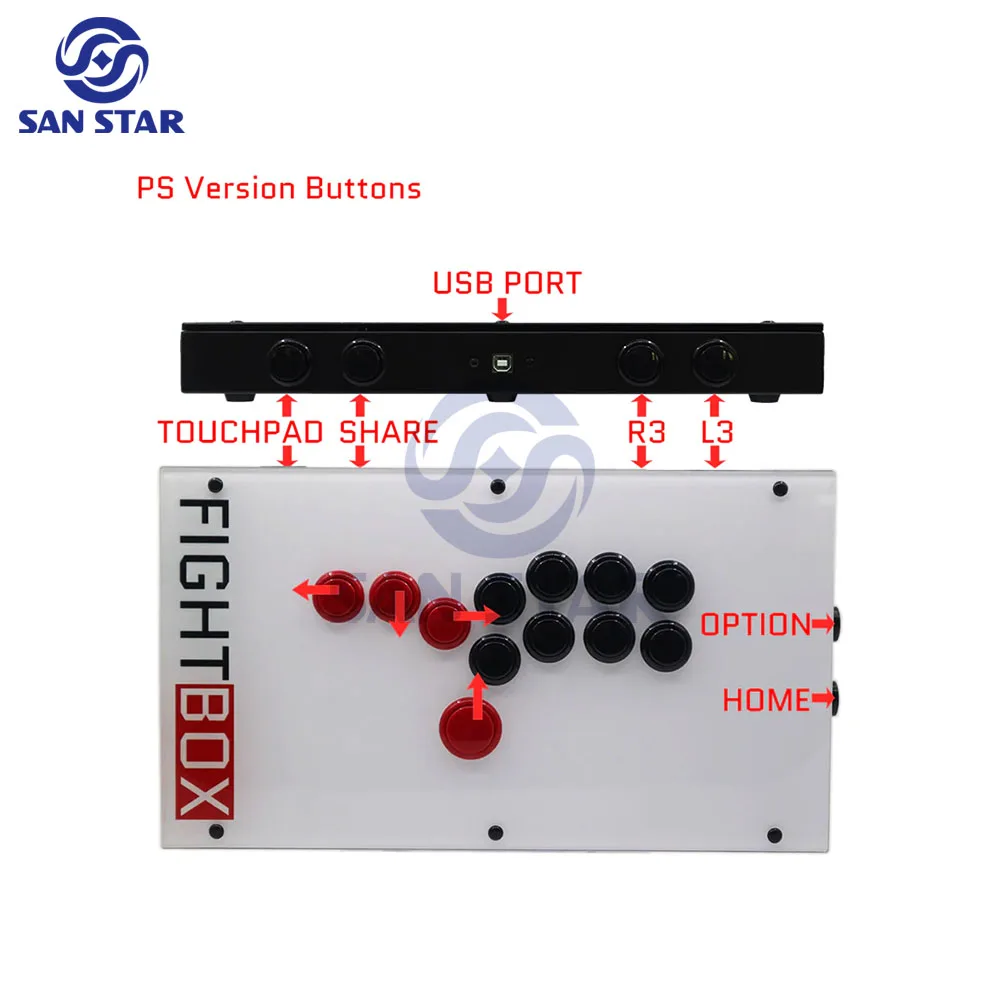 F1 UP5-PS5 Arcade Hitbox Game Controller Fighting Stick Fightbox Joystick King Of Fighters Sanwa Buttons For PC/NS/PS4/PS5/XBOX